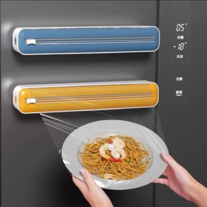 Food Plastic Cling Wrap Dispensers Foil Holder With Cutter