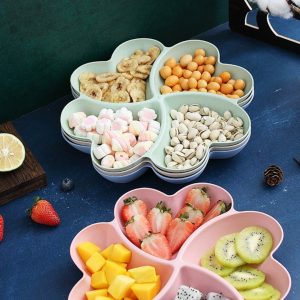Heart-shaped fruit plate creative four-leaf clover snack box